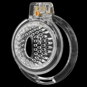 Chastity Cage Male Cock Cage - Soft Silicone Chastity Devices Adult Toys, Inverted Male Chasity Cages with 6 Penis Ring, BDSM Bondage Toys for Men, Flat Penis Cage Favose（Transparent）