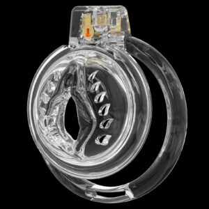 Chastity Cage Male Cock Cage -  Soft Silicone Chastity Devices Adult Toys, Inverted Male Chasity Cages with 6 Penis Ring, BDSM Bondage Toys for Men, Flat Penis Cage Clitoris (Transparent)