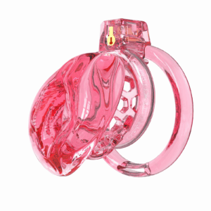 Male Chastity Cage Sissy Cage Cock Cage Covored with Soft TPE with Realistic Labia Bondage Gear & Accessories Adult Sex Toys Slave Tool Chastity Devices (Red)