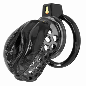 Male Chastity Cage Sissy Cage Cock Cage Covored with Soft TPE with Realistic Labia Bondage Gear & Accessories Adult Sex Toys Slave Tool Chastity Devices   (Black)