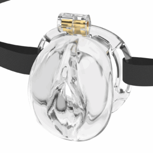 Male Chastity Cage 3D Printed Sissy Cage Cock Cage with Soft TPE Bondage Gear & Accessories Adult Sex Toys Slave Tool Chastity Devices (White transparent)