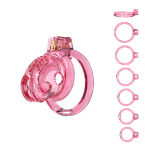 Male Chastity Cage - Lightweight Chastity Cage for Men with 6 Sizes Rings Chastity Device Adult Sex Toy for Man - Cock Cage（Pink）