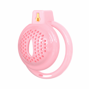 Chastity Cage Male Cock Cage - Soft Silicone Chastity Devices Adult Toys, Inverted Male Chasity Cages with 6 Penis Ring, BDSM Bondage Toys for Men, Flat Penis Cage Favose（Pink）