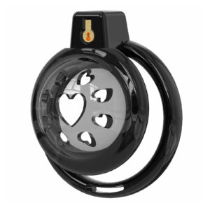 Chastity Cage Male Cock Cage - Soft Silicone Chastity Devices Adult Toys, Inverted Male Chasity Cages with 6 Penis Ring, BDSM Bondage Toys for Men, Flat Penis Cage （Black）