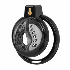 Chastity Cage Male Cock Cage -  Soft Silicone Chastity Devices Adult Toys, Inverted Male Chasity Cages with 6 Penis Ring, BDSM Bondage Toys for Men, Flat Penis Cage Clitoris （Black)