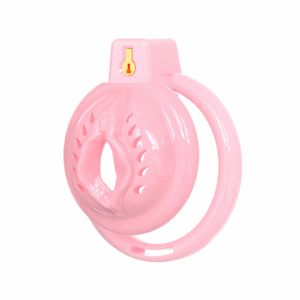 Chastity Cage Male Cock Cage -  Soft Silicone Chastity Devices Adult Toys, Inverted Male Chasity Cages with 6 Penis Ring, BDSM Bondage Toys for Men, Flat Penis Cage Clitoris （Pink)