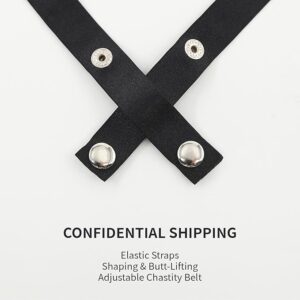 RUPIPI Adjustable Support Strap for Chastity Cages | Universal Elastic Waist Belt for Men | Secure & Comfortable Chastity Accessory (Black)