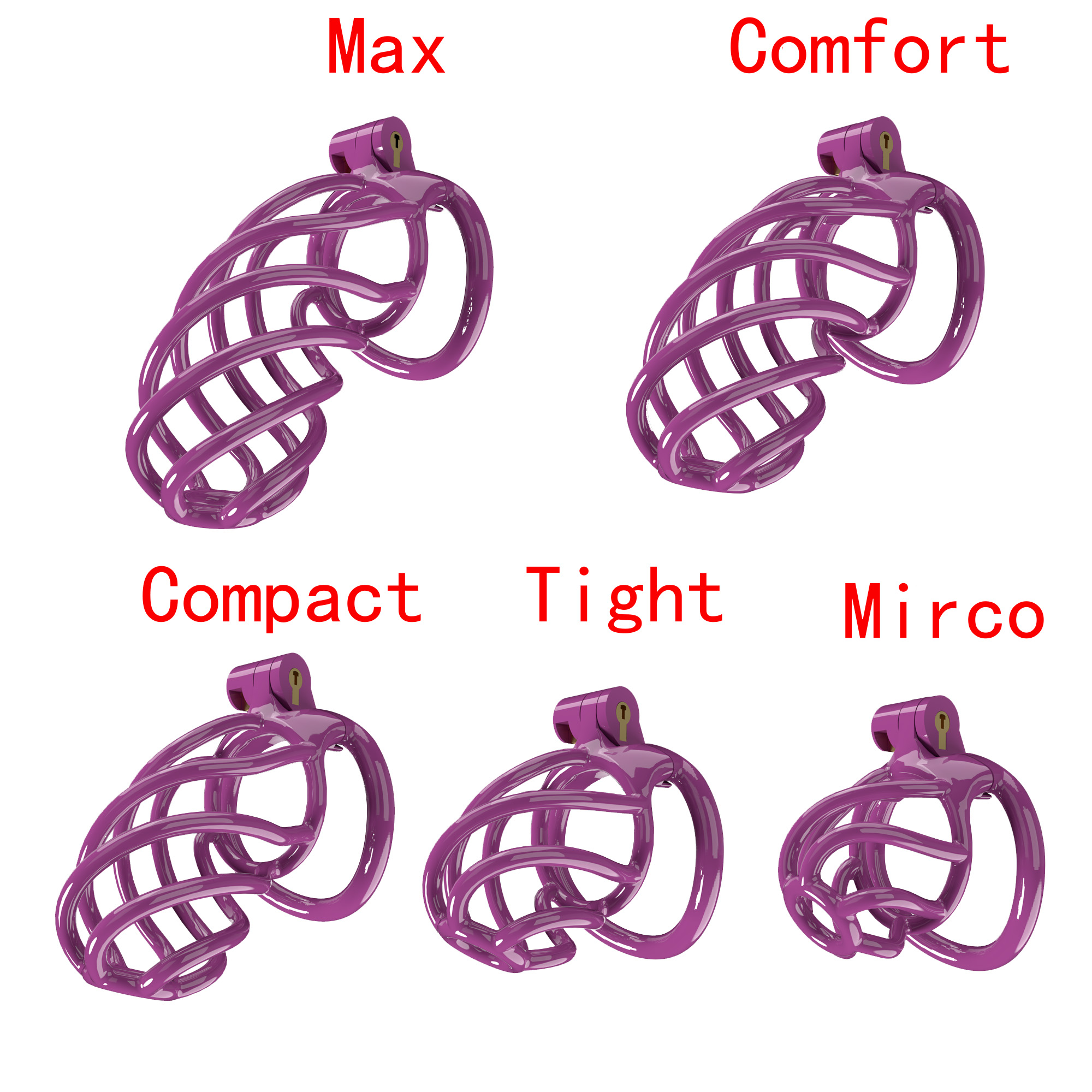 RUPIPI's 3D-printed spiral-shaped five-ring male lock, male restraint toy, male chastity lock, inconspicuous (purple) - Image 6