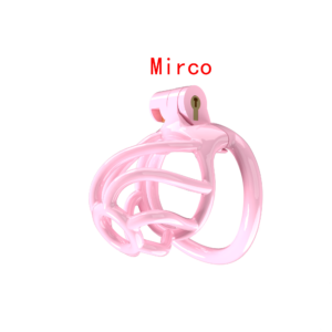 RUPIPI 3D Printed Male Chastity Cage Spiral with 5 Rings Cock Cage for Men BDSM Sex Toy Slave Tool Virginity for Men Restraint Unnoticeable (Micro, Pink)