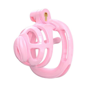 3D Printed Chastity Cage For Men, Chastity Device,Bondage Equipment And Accessories, Lightweight Plastic Penis Cage, Slave Tool, With 4 Sizes Of Rings And Elastic Bands (Pink)