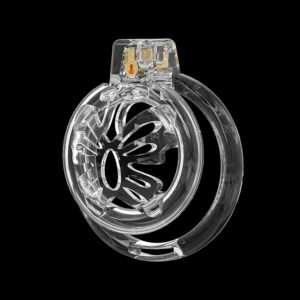 Soft Silicone Male Chastity Cage, Flat Butterfly Style, 6 Rings, Adult Toy (Clear)