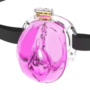 3D Printed Male Chastity Cage, Soft TPE Material,6 Ring Sizes& Accessory , Sissy Style,(purple)