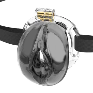 3D Printed Male Chastity Cage, Soft TPE Material,6 Ring Sizes& Accessory , Sissy Style, Slave Restraint Tools（Black）