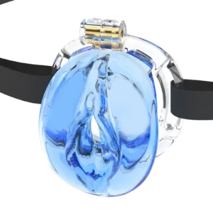 3D Printed Male Chastity Cage, Soft TPE Material,6 Ring Sizes& Accessory , Sissy Style, Slave Restraint Tools（Blue）