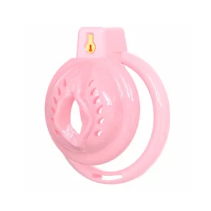 Men’s Chastity Device with Soft TPE , 6 Sizes of Rings Available, Cock Cage, Secure & Comfortable(Pink)