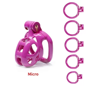 Cobra Cage, 3D Printed Male Chastity Device,5-Ring & Accessories,Restraint Device (Purple)
