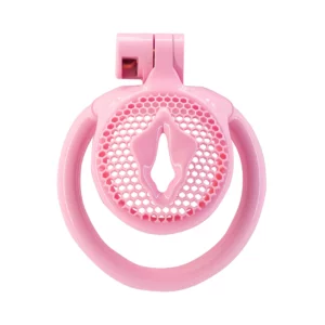 3D Printed Resin Male Chastity Cage, Breathable & Comfortable，5 Sizing Rings , adult toy（Pink）