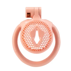 3D Printed  Resin Male Chastity Cage, Breathable & Comfortable，5 Sizing Rings , adult toy（flesh-toned）