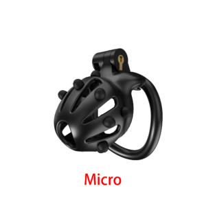 Male Chastity Cage, 4 Rings and Accessories, Massage Chastity Cage, Resin Material, BDSM Accessories (Black)