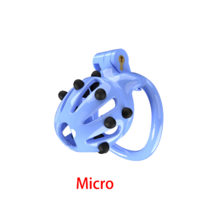 Male Chastity Cage, 4 Rings and Accessories, Massage Chastity Cage, Resin Material, BDSM Accessories (Blue)