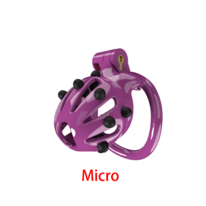 Male Chastity Cage, 4 Rings and Accessories, Massage Chastity Cage, Resin Material, BDSM Accessories (Purple)