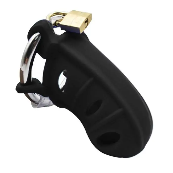 Black silicone male chastity belt designed for comfort and flexible wear