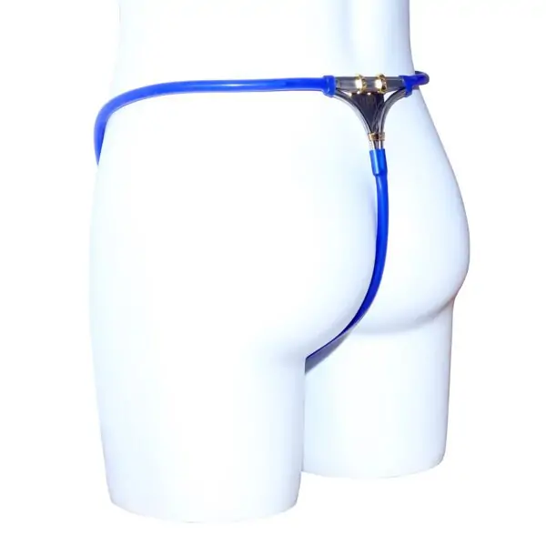 blue male chastity belt discreet daily wear example