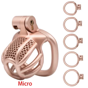 3D Printed Male penis Cage,Resin, 5 Rings & Accessories, Adult Toy (Golden)