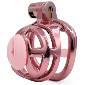 3D Printed  Resin Male Chastity Cage, 4 Sizing Rings & Adjustable Strap, adult toy,Comfortable & Breathable(Rose Gold)