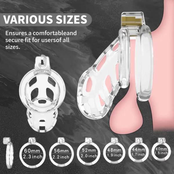 Chastity device sizing rings for beginner comfort and secure fit
