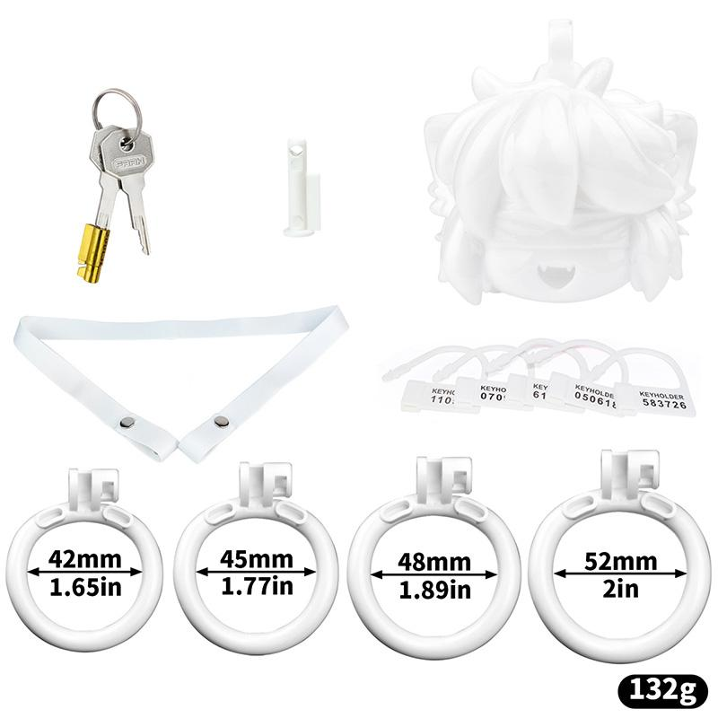 Chastity cage sizing guide with ring and cage measurements