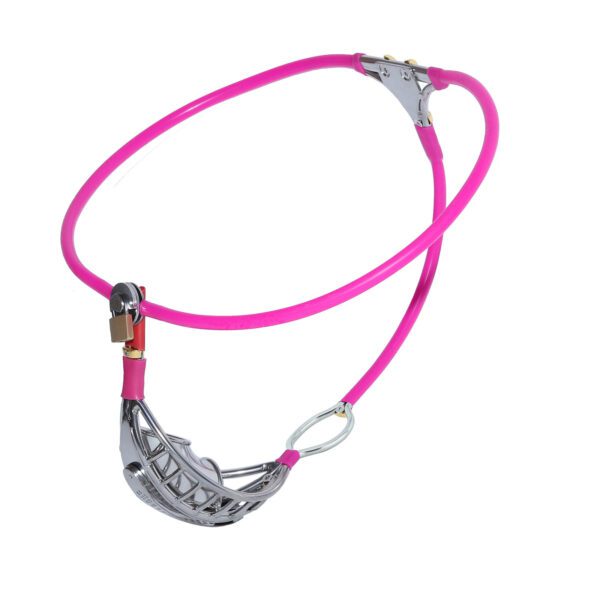 Pink Rupipi male chastity belt with adjustable waist support