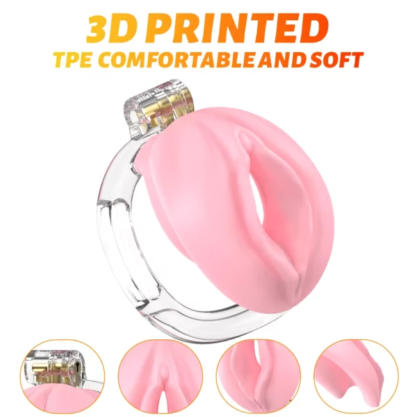 3D printed soft TPE chastity cage material detail